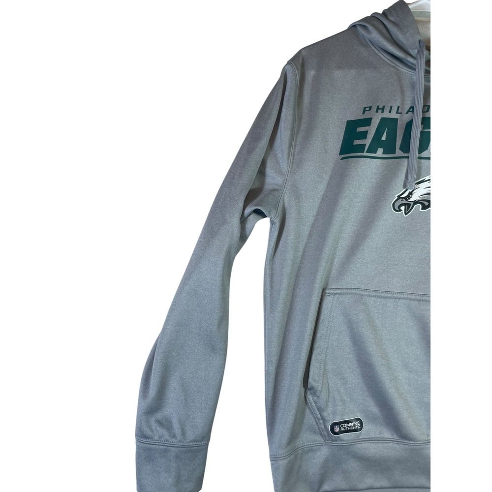 Philadelphia Eagles Hoodie Mens M Gray Team Apparel Football NFL Fleece Lined - Picture 2 of 12